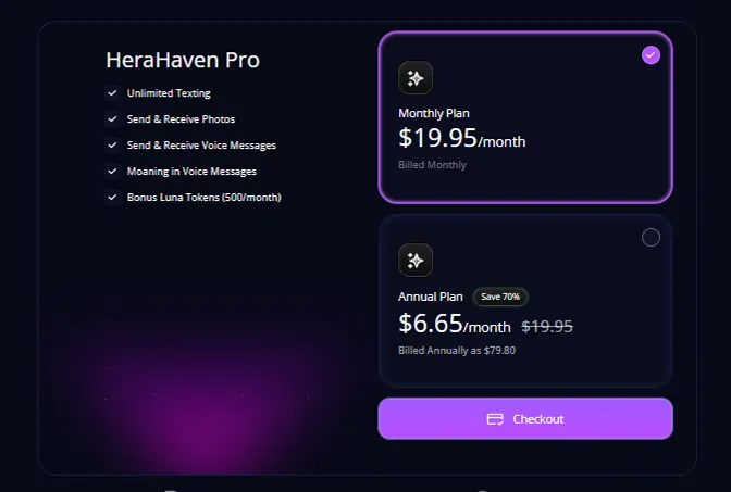 HeraHaven.ai Subscription Plans