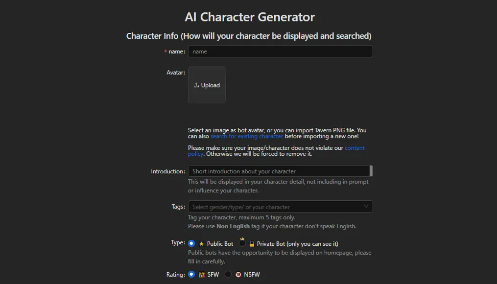 PepHop AI Character Generator