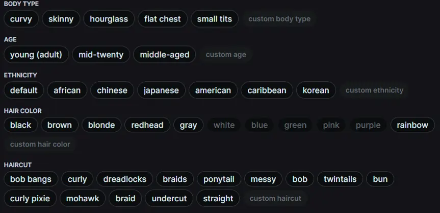 PornJoy.AI Categories