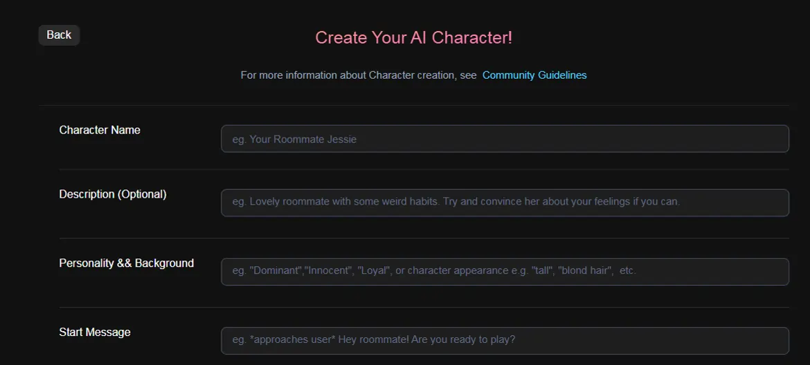 Rolemantic AI Character Creator