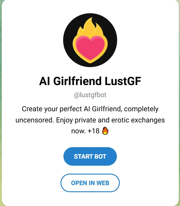 LustGF AI Telegram Account