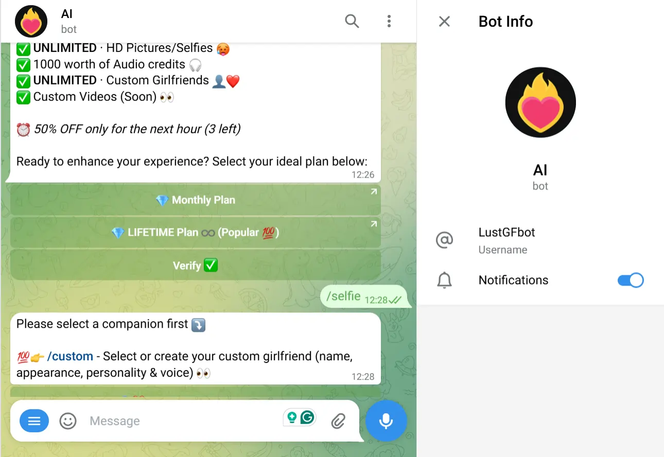 LustGF AI Telegram