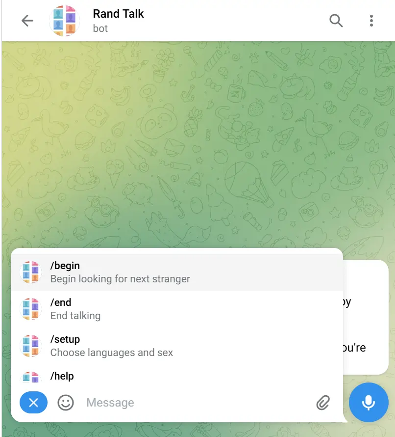 RandTalkBot Telegram